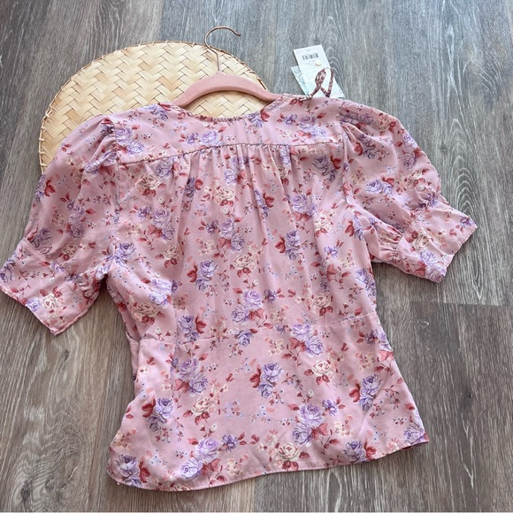 Nwt Loveshackfancy‎ sansom blouse warm taupe sienna 100% silk - Picture 11 of 11